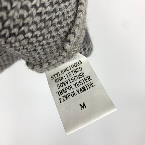 Dreamers Open Front Long Cardigan Sweater Womens Size Medium Gray Star Print - Picture 7 of 8